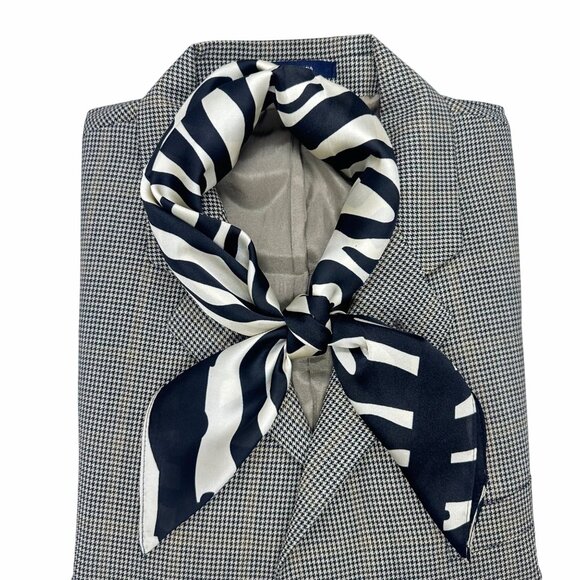 Unbranded Other - ✨Elegant Bandana Square Scarf Silky Satin Animal Print Zebra Black Beige Neck